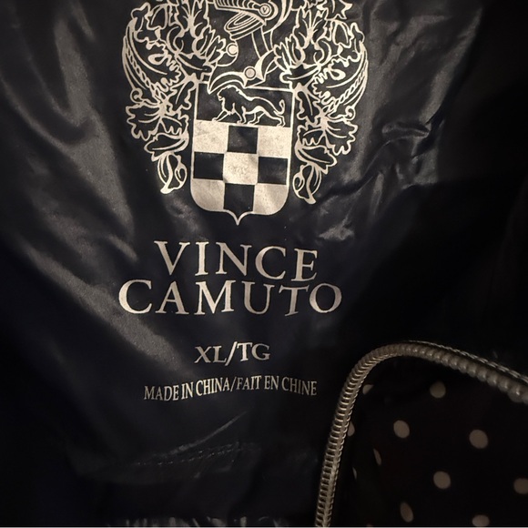 Vince Camuto Dark Blue Polka Dot Puffer Vest - Picture 4 of 8